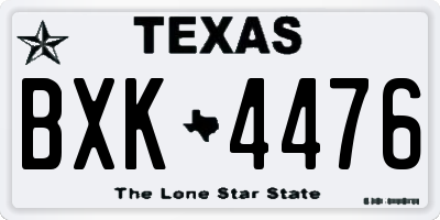 TX license plate BXK4476