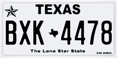 TX license plate BXK4478