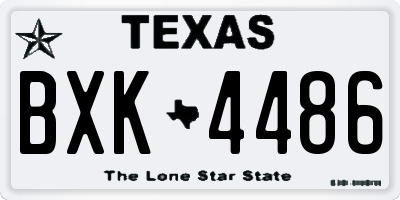 TX license plate BXK4486