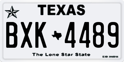 TX license plate BXK4489