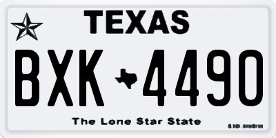 TX license plate BXK4490