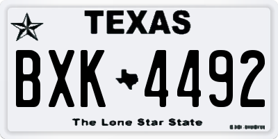 TX license plate BXK4492