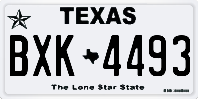TX license plate BXK4493