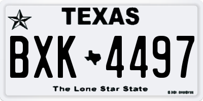 TX license plate BXK4497