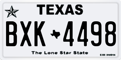 TX license plate BXK4498