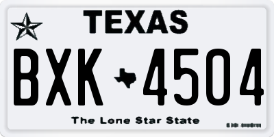 TX license plate BXK4504