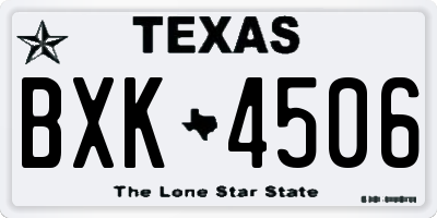 TX license plate BXK4506