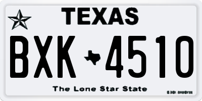 TX license plate BXK4510