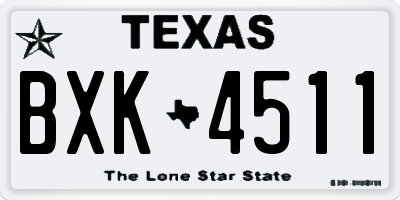 TX license plate BXK4511