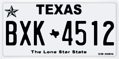 TX license plate BXK4512