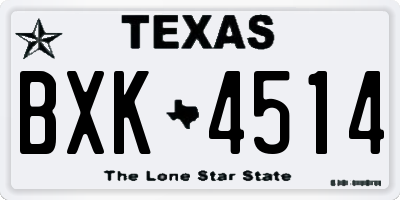 TX license plate BXK4514