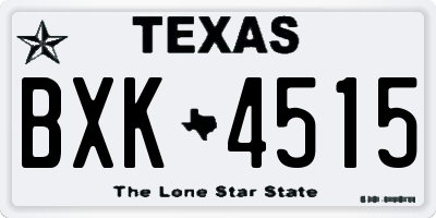 TX license plate BXK4515
