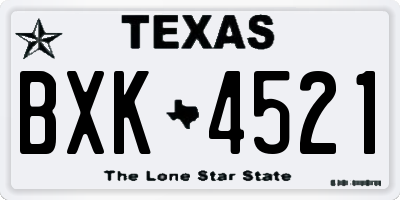 TX license plate BXK4521