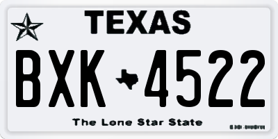 TX license plate BXK4522