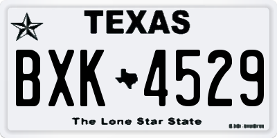 TX license plate BXK4529