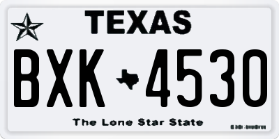 TX license plate BXK4530