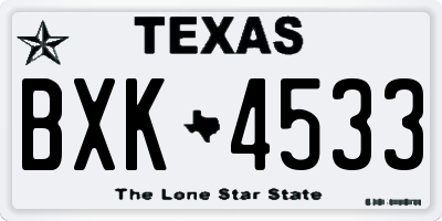 TX license plate BXK4533