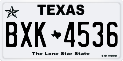 TX license plate BXK4536