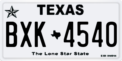 TX license plate BXK4540