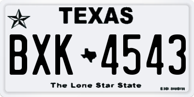 TX license plate BXK4543