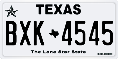 TX license plate BXK4545