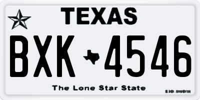 TX license plate BXK4546