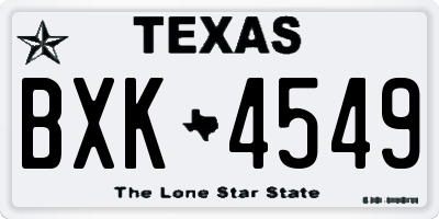 TX license plate BXK4549