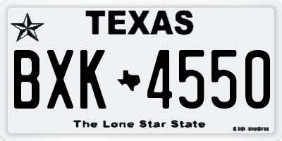 TX license plate BXK4550