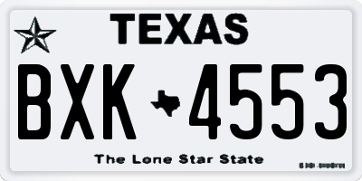 TX license plate BXK4553