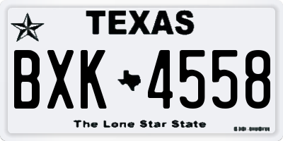 TX license plate BXK4558