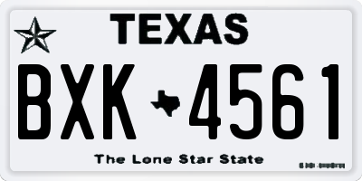 TX license plate BXK4561