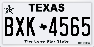 TX license plate BXK4565