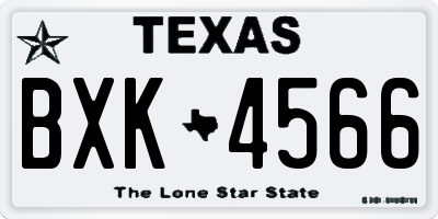 TX license plate BXK4566