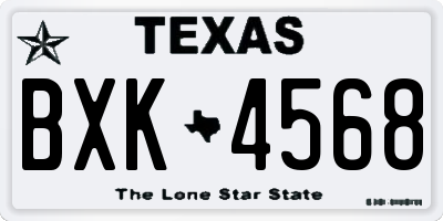 TX license plate BXK4568