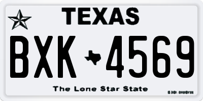 TX license plate BXK4569