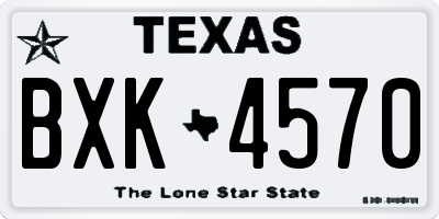 TX license plate BXK4570