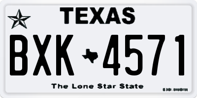TX license plate BXK4571