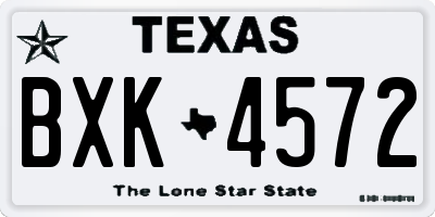 TX license plate BXK4572