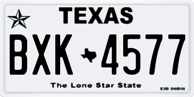 TX license plate BXK4577