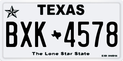 TX license plate BXK4578