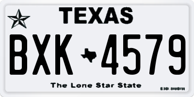 TX license plate BXK4579
