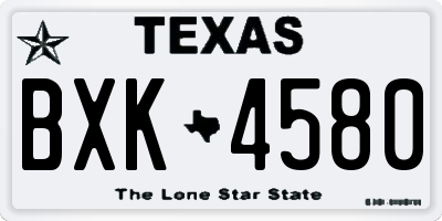 TX license plate BXK4580