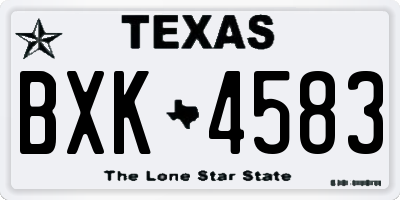 TX license plate BXK4583