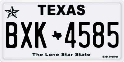 TX license plate BXK4585