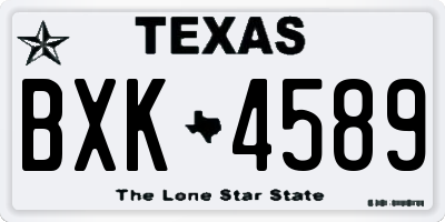 TX license plate BXK4589