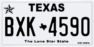 TX license plate BXK4590