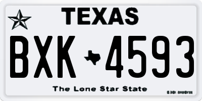TX license plate BXK4593