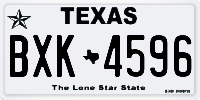 TX license plate BXK4596