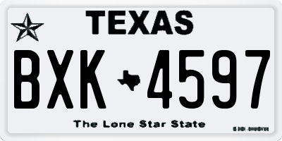 TX license plate BXK4597