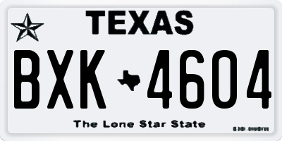 TX license plate BXK4604